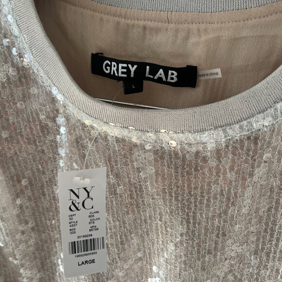 New York & Co / NY & C NWT Size Large Iridescent sequins long Sleeve Holiday - Picture 6 of 7